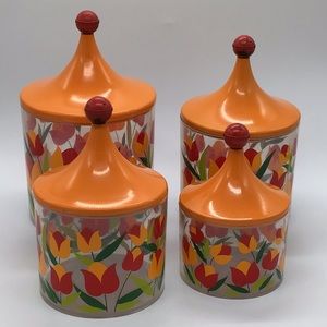 Vintage Acrylic MCM Canisters Set Of 4